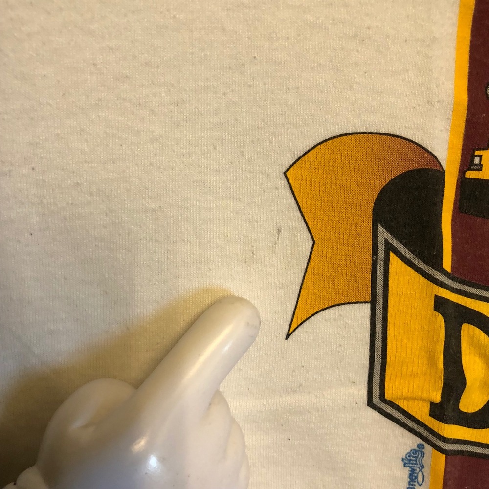Vintage 1998 Hanes School Bus T-Shirt Mens Large White Safe Happy Delivery 90s - Picture 8 of 9